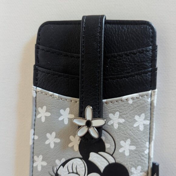 NWOT Retro Minnie Mouse Disney RFID Card Holder Wallet Vintage B/W Christmas NEW - Picture 4 of 8